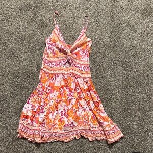 Angie Pink and Orange Patterned Dress